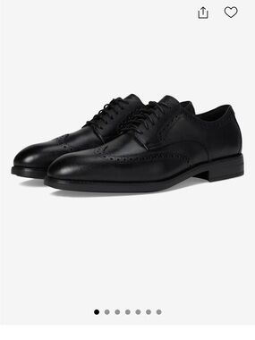 Cole Haan Men's Black Leather Wingtip Oxford Dress Shoes GRAND 360